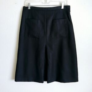 Pendelton Skirt Womens Size 8 Black 100% Virgin Wool  Front Pockets